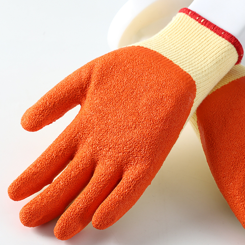 Industrial Labor 10 Gauge Anti Slip Grip Latex Crinkle Coated Construction Household Safety Working Gloves