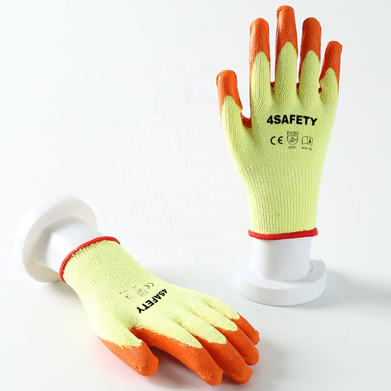 Wholesale Cheap Industrial Glove Cotton Latex Coated Glove With Crinkle Palm