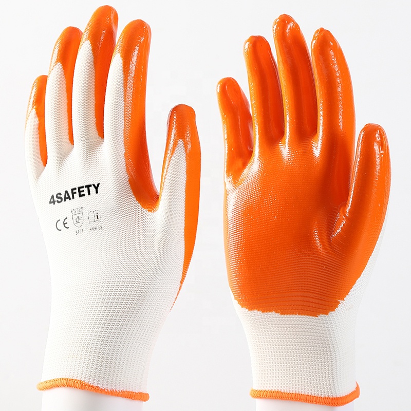 China Manufacturer Household Nitrile Coated Polyester Guantes Gloves